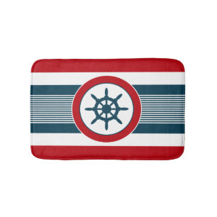 Nautical design bath mat