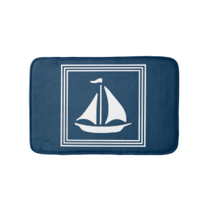 Nautical design bath mat
