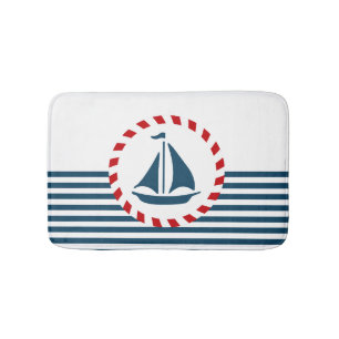 Nautical design bath mat