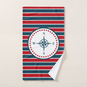 Nautical design bath towel set