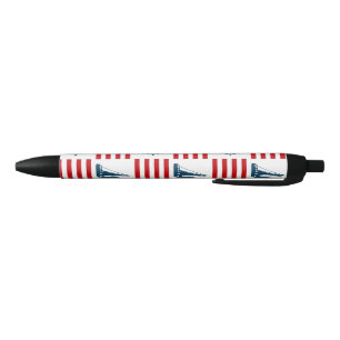 Nautical design black ink pen