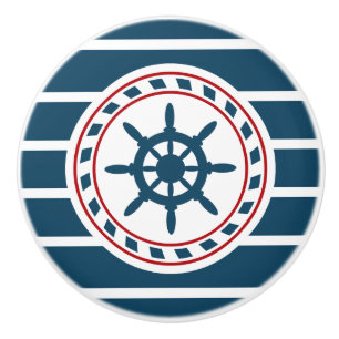 Nautical design ceramic knob