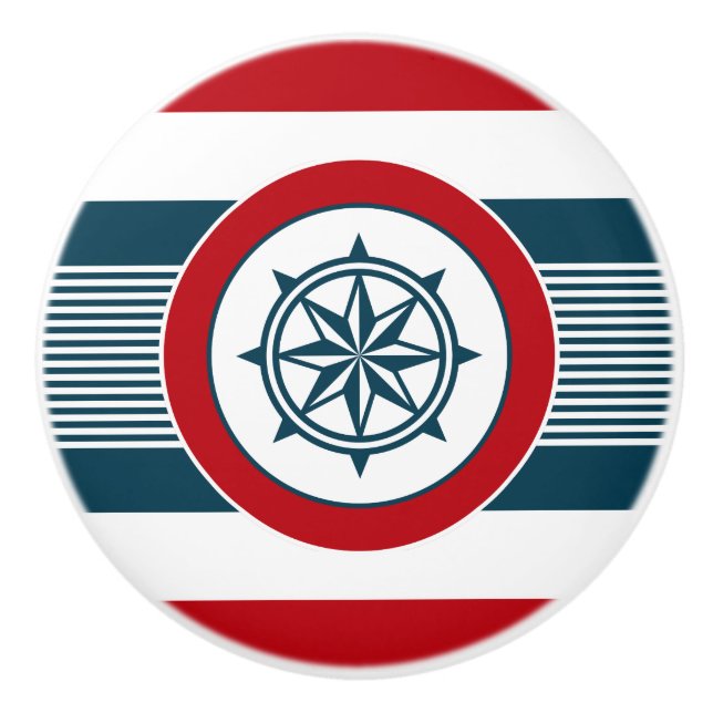 Nautical design ceramic knob (Front)