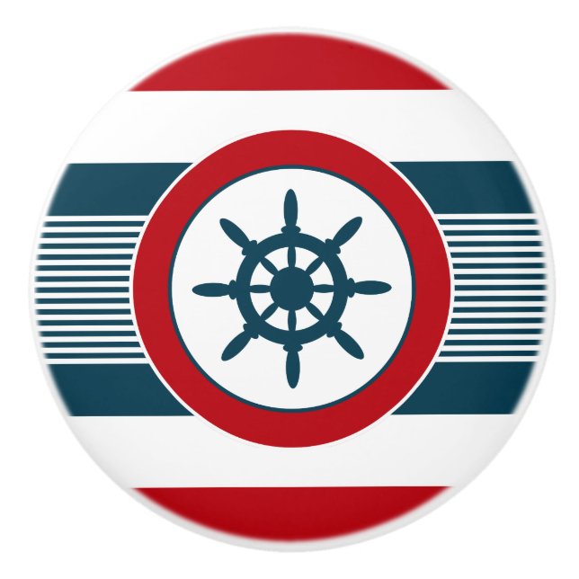 Nautical design ceramic knob (Front)