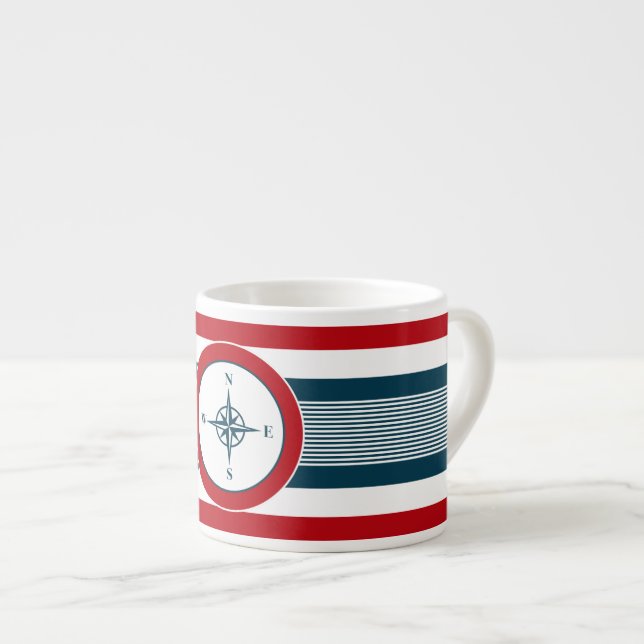Nautical design espresso cup (Front Right)