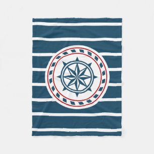Nautical design fleece blanket