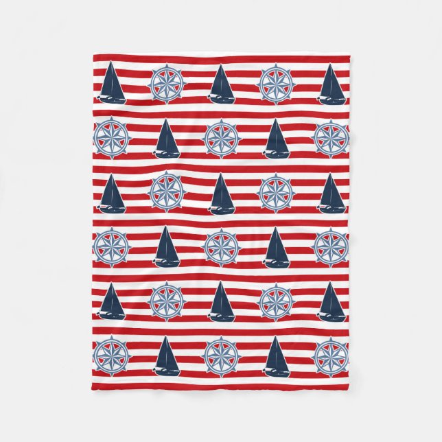Nautical design fleece blanket (Front)