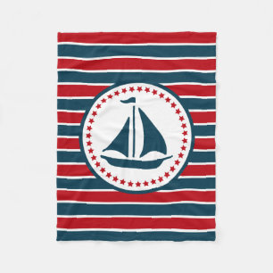 Nautical design fleece blanket