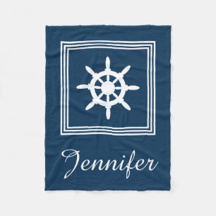 Nautical design fleece blanket