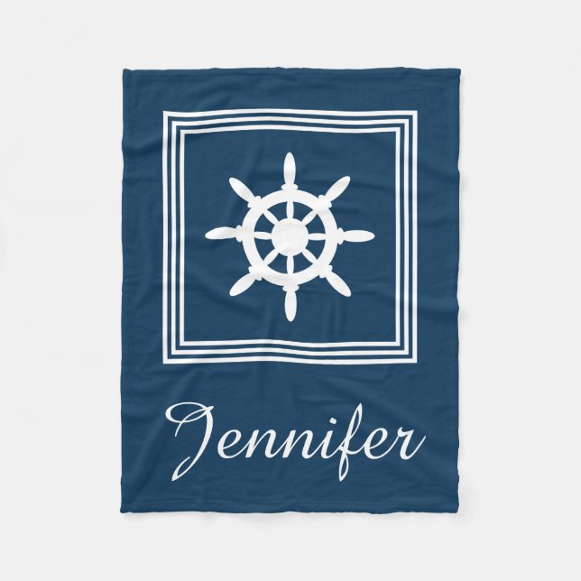 Nautical design fleece blanket (Front)