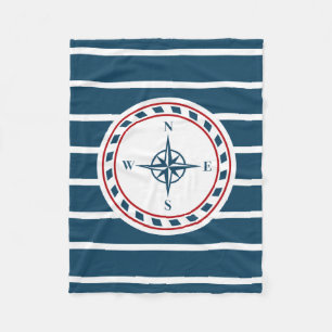 Nautical design fleece blanket