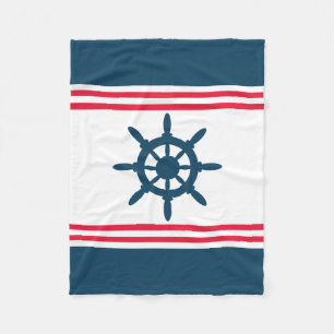 Nautical design fleece blanket