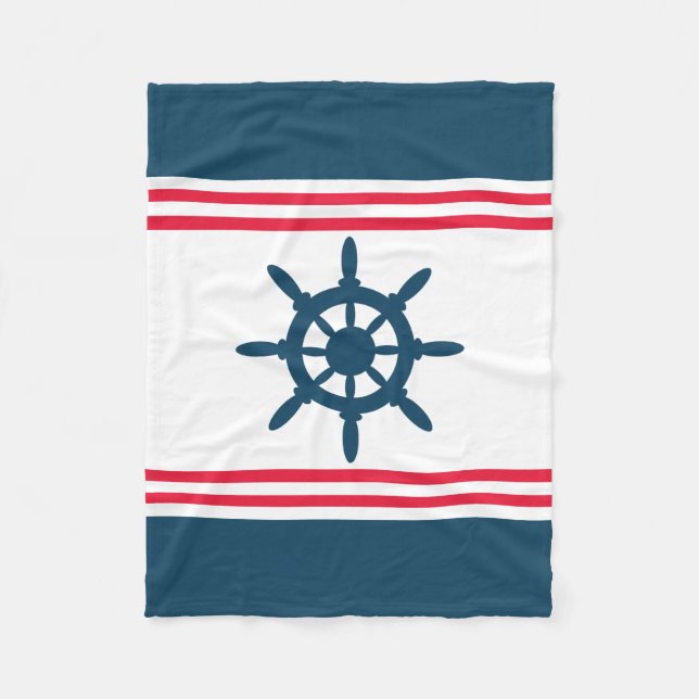 Nautical design fleece blanket (Front)