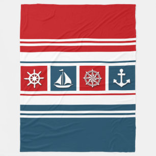 Nautical design fleece blanket