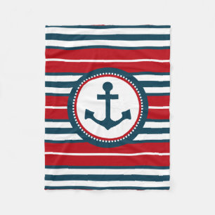Nautical design fleece blanket
