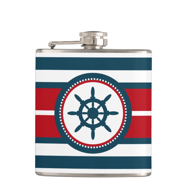 Nautical design hip flask (Front)