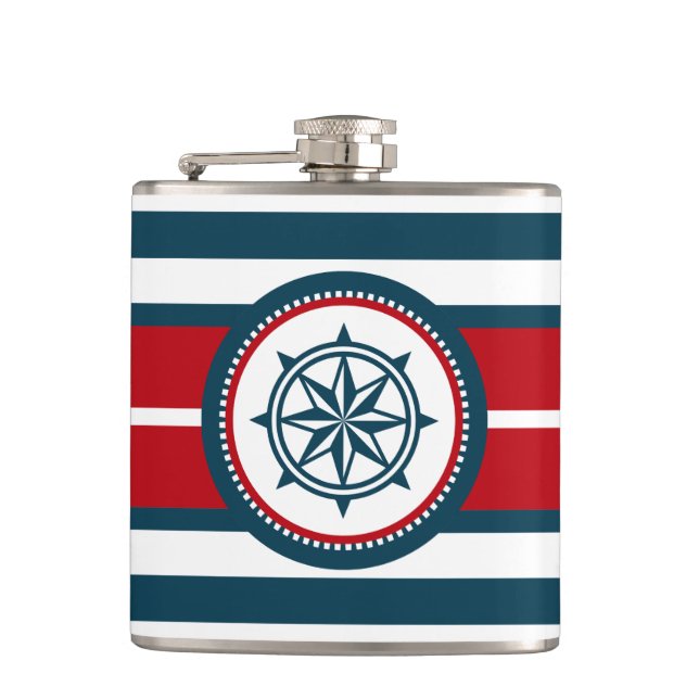 Nautical design hip flask (Front)