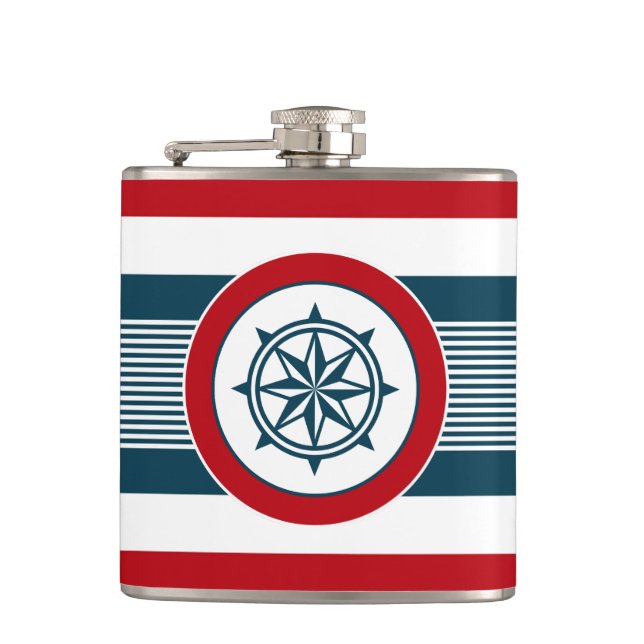 Nautical design hip flask (Front)