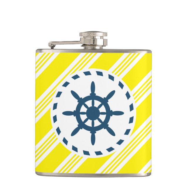 Nautical design hip flask (Front)
