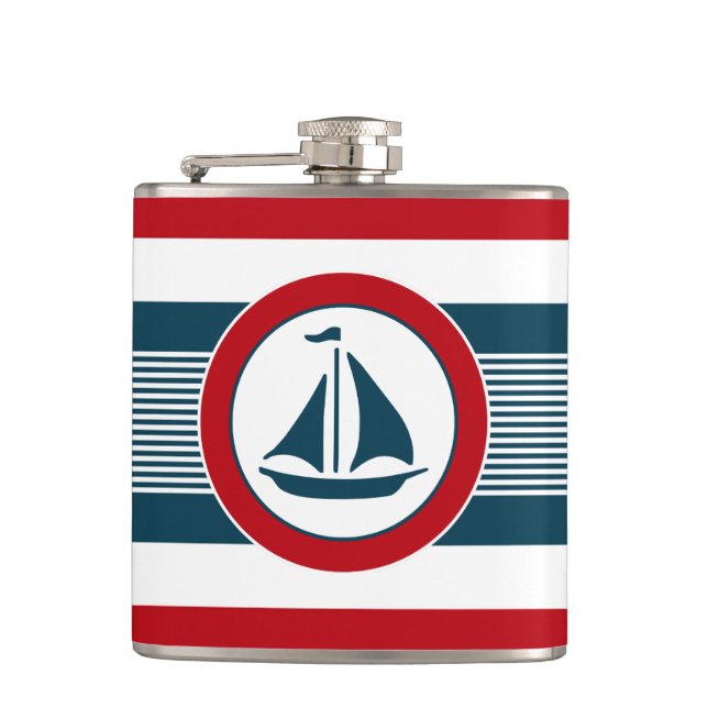 Nautical design hip flask (Front)