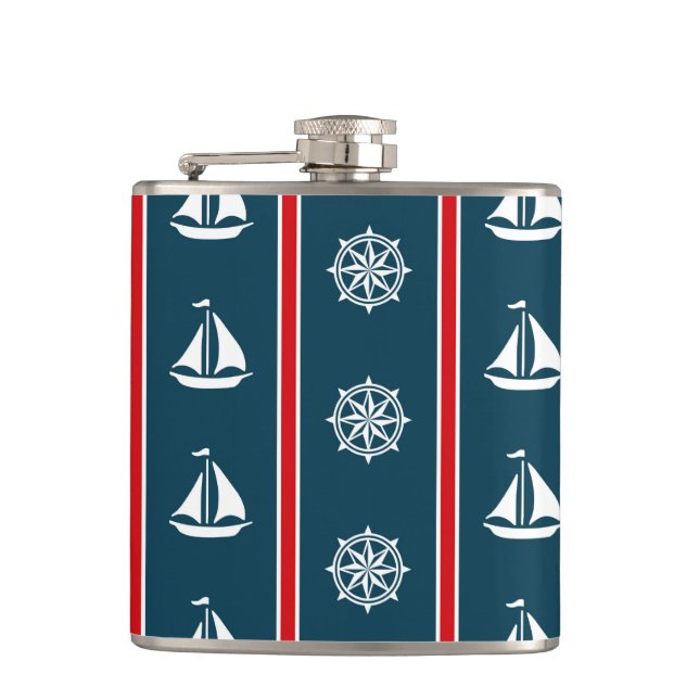 Nautical design hip flask (Front)