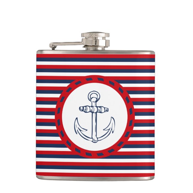 Nautical design hip flask (Front)