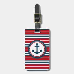 Nautical design luggage tag