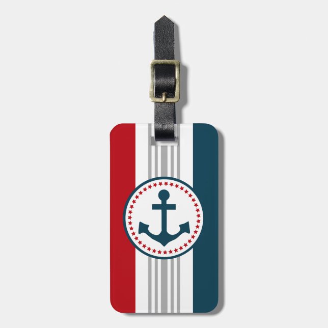 Nautical design luggage tag (Front Vertical)