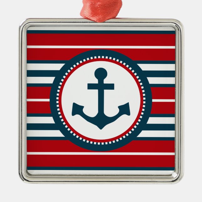 Nautical design metal tree decoration (Front)