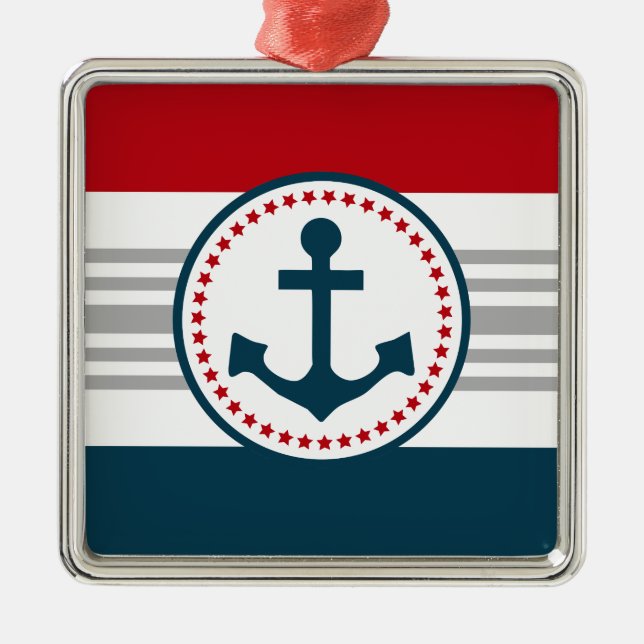 Nautical design metal tree decoration (Front)