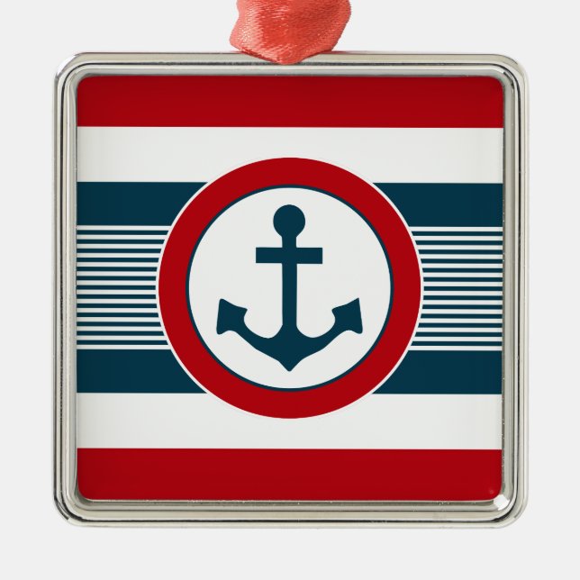 Nautical design metal tree decoration (Front)
