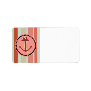 Nautical Design on Stripes Label