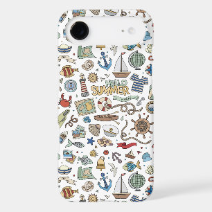 Nautical Design on White background iPhone Case
