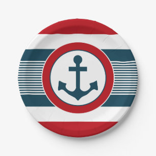 Nautical design paper plate