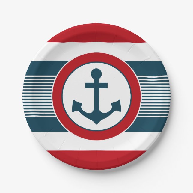 Nautical design paper plate (Front)