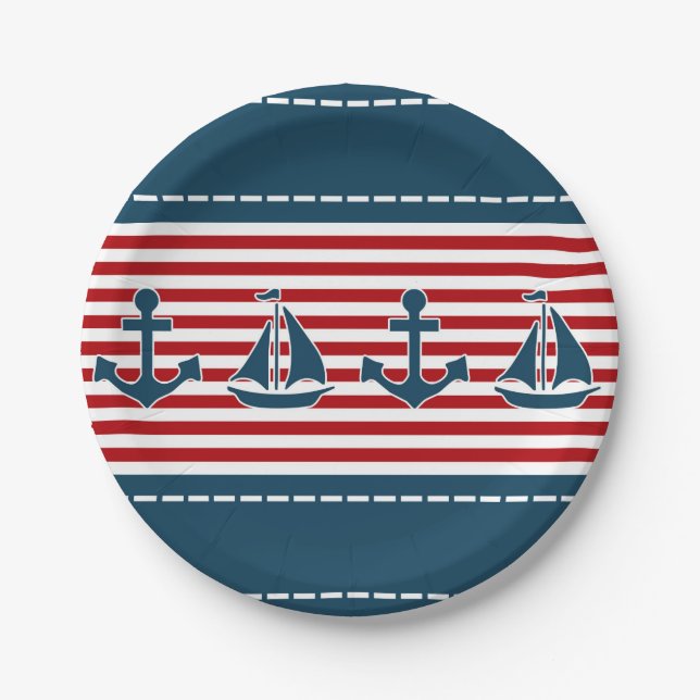 Nautical design paper plate (Front)