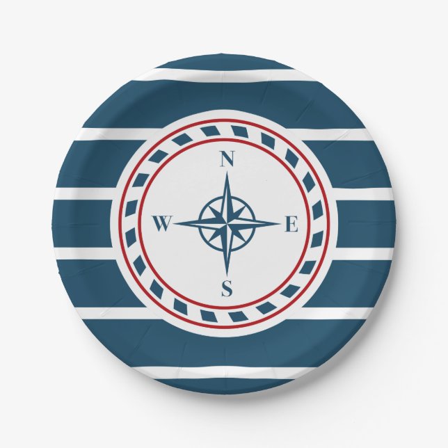 Nautical design paper plate (Front)