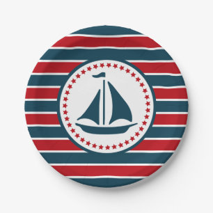 Nautical design paper plate
