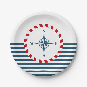 Nautical design paper plate