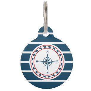 Nautical design pet tag