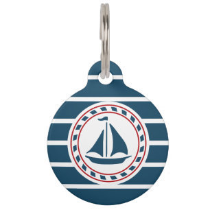 Nautical design pet tag