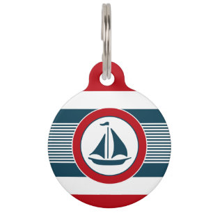 Nautical design pet tag