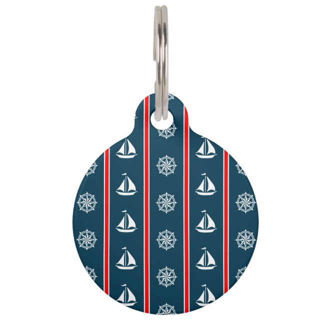 Nautical design pet tag (Front)