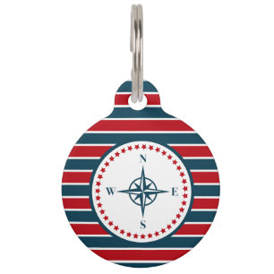 Nautical design pet tag