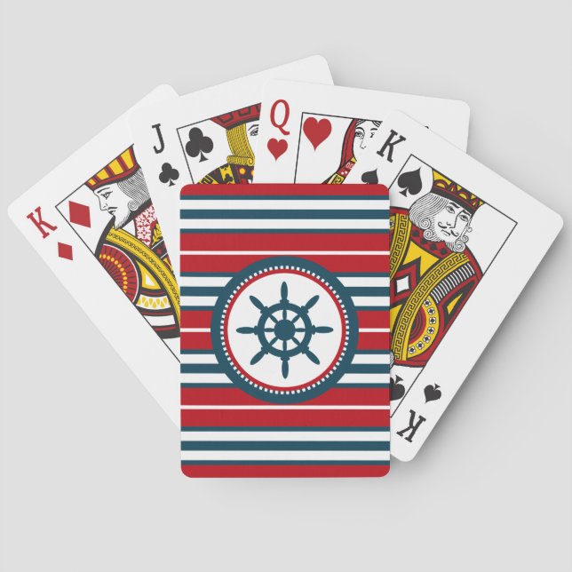 Nautical design playing cards (Back)