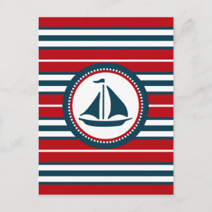 Nautical design postcard
