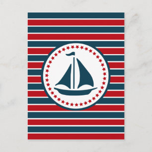 Nautical design postcard