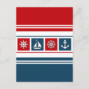 Nautical design postcard