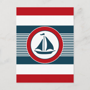 Nautical design postcard