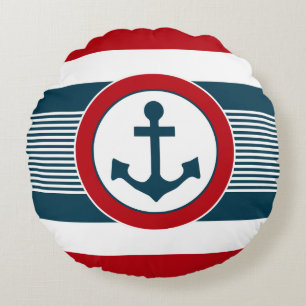 Nautical design round cushion